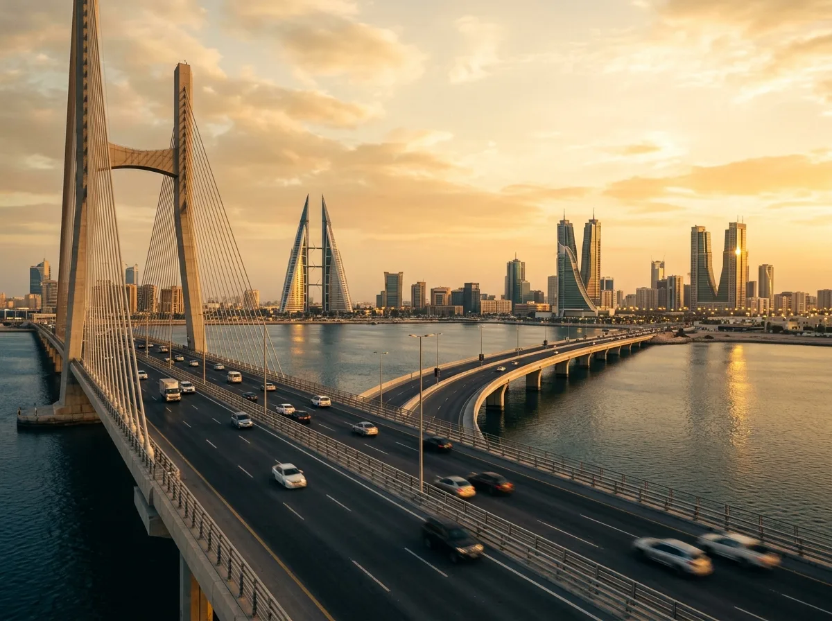 Панорама Манамы с моста King Fahd Causeway